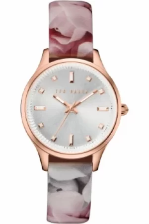 Image of Ted Baker Ladies Rose Print Patent Leather Strap Watch TE10030741