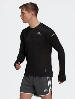 Image of adidas Cooler Long Sleeve Sweatshirt, Black Size M Men