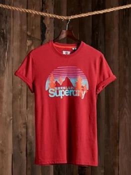 Image of Superdry Wilderness T-Shirt - Rust, Rust, Size XS, Men