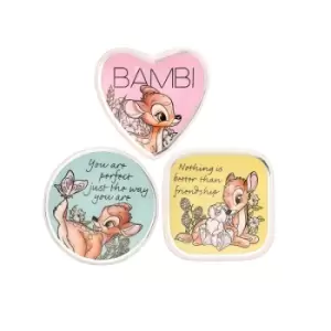 Image of Disney Bambi Yellow, pink & blue Ceramic Gift 3 piece Boxed Trinket Tray Set VC700374L