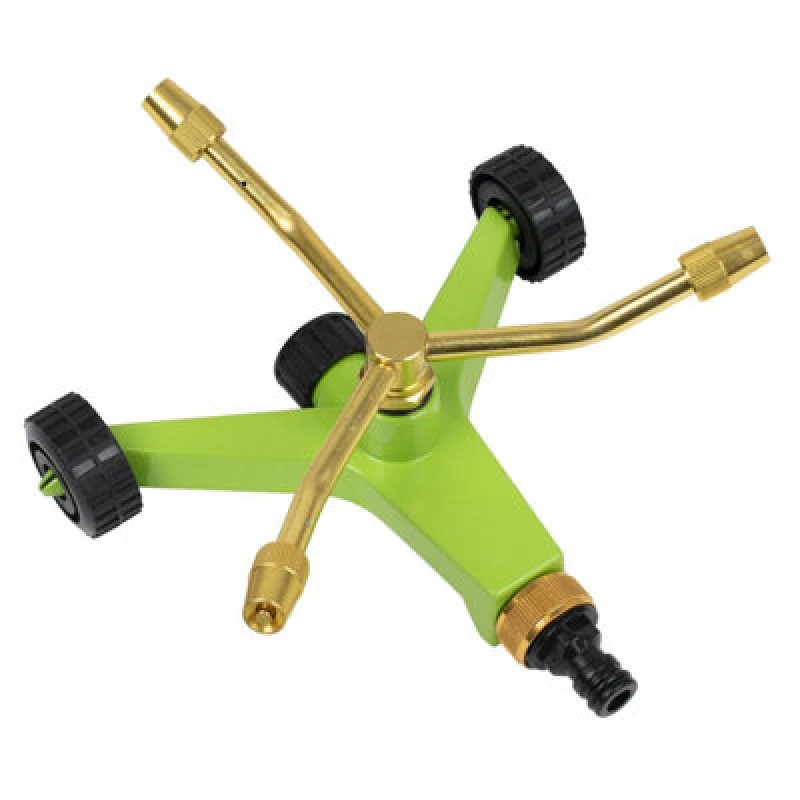 Image of Sealey JS2032 3-Arm Brass Sprinkler with Metal Wheeled Base - Sealey SEAL_JS2032