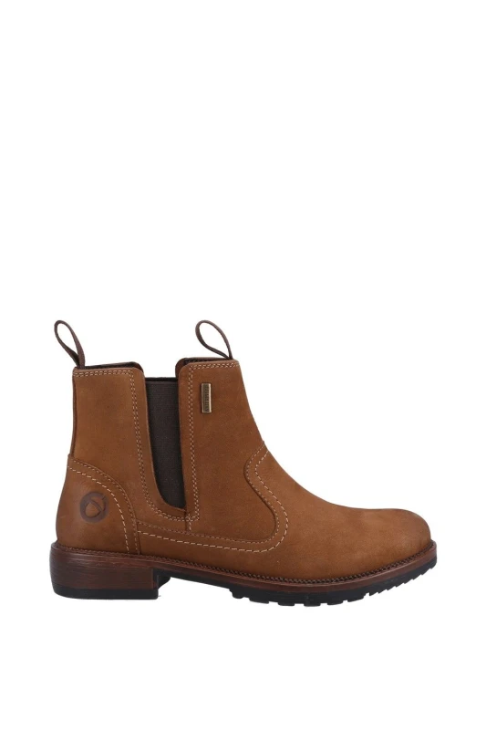Image of Cotswold Womens Laverton Pull On Waterproof Chelsea Ankle Boots - UK 4 Brown female PS2917TAN4