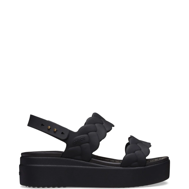 Image of Crocs Women Brooklyn Woven Low Sandals Black / Black 4