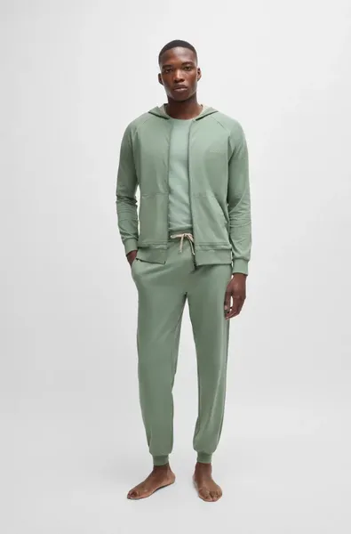 Image of Hugo Boss Lounge Sporty Logo Sweatshirt Pyjama Long Sleeve Tops Small Green 52384215350