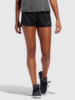 Image of adidas Heat Ready Pacer 3 Stripe Knit Short - Black, Size 2Xs, Women