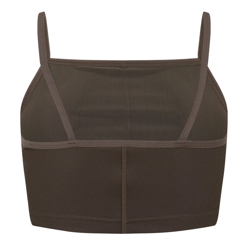 Image of Reebok Yoga Rib Crop Top Womens - Brown Brown 8