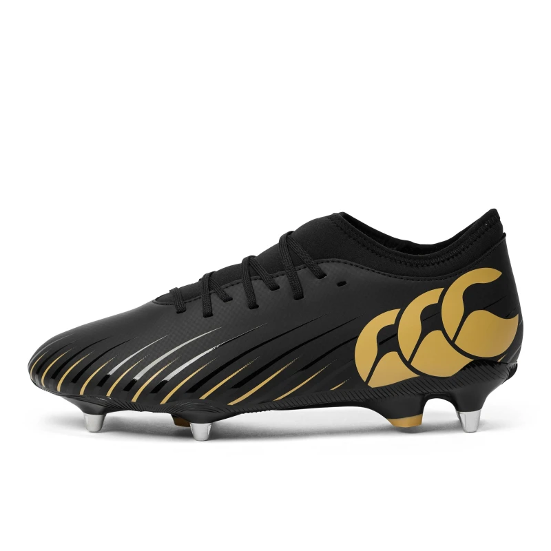 Image of Canterbury Speed Falcon Team Adults Soft Ground Rugby Boots Black/Gold male 6 (40)