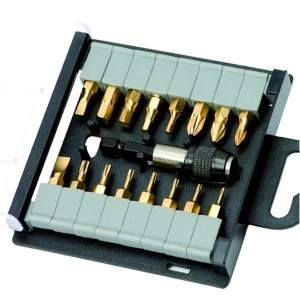 Image of Wickes Titanium Screwdriver Bit/Holder Set Pack 17
