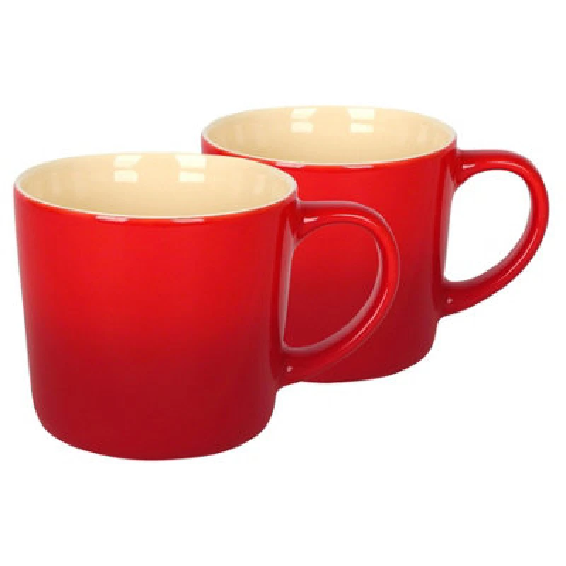 Image of Argon Tableware New Bone China Ombre Mugs - 330Ml - Red - Pack Of 2