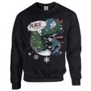 Image of DC Comics Originals Superman Peace On Earth Black Christmas Sweatshirt - M - Black
