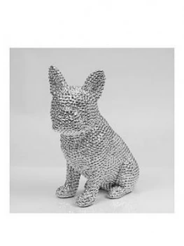 Image of Silver Stud Detail Dog Figurine