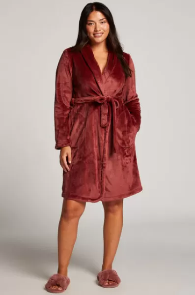 Image of Hunkemoller Fleece Bathrobe Pink