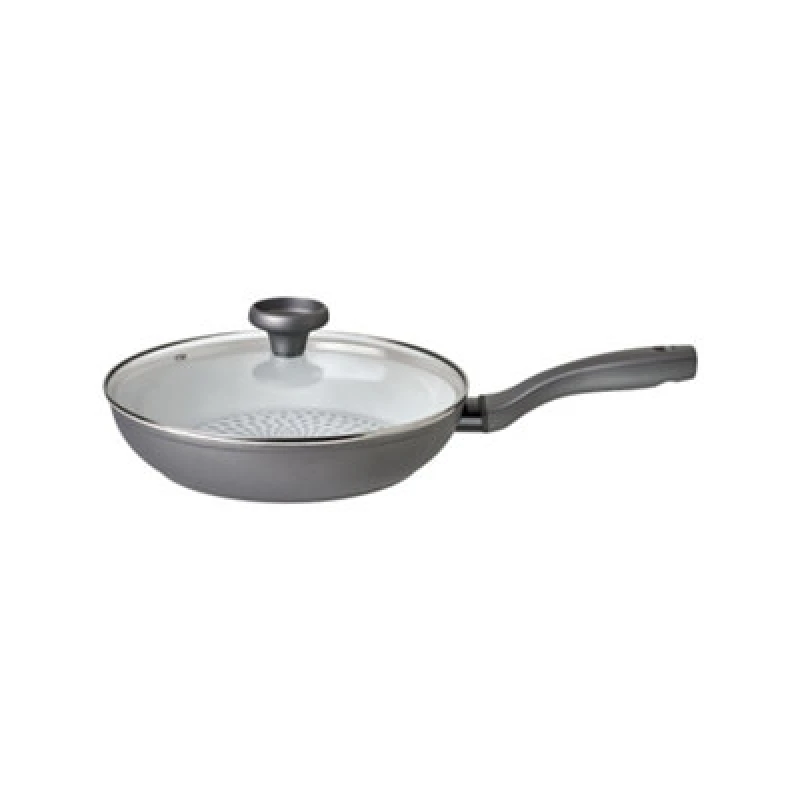 Image of Prestige Earth Pan 28cm Non Stick Frying Pan with Lid, Eco Friendly Induction Pan, 28cm, PFOA Free, Ceramic Grey