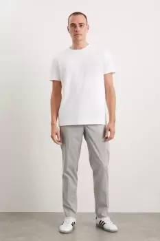 Image of Stone Slim Fit Check Concealed Waistband Vent Trousers