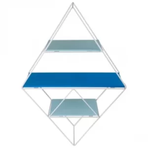 Image of Blue Wire Geometric Shelf