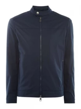 Image of Mens Michael Kors Nylon Racer Jacket Blue