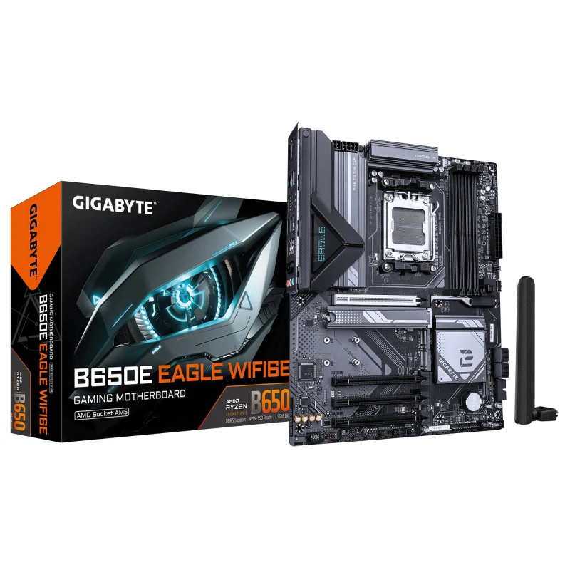 Image of Gigabyte Gigabyte B650E EAGLE WIFI6E Motherboard - AMD Ryzen 9000 Series CPUs, 8+2+2 Phases VRM, up to 8200MHz DDR5 (OC), 1xPCIe 5.0 + 2xPCIe 4.0 M.2,