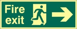 Image of Fire Exit ArrwRht Sign Rigid S/A Lum.Brd