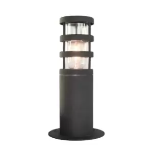 Image of Hornbaek 1 Light Outdoor Pedestal Lantern Black, 304 Ss IP44, E27