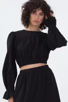 Image of Faris Cropped Top, Black / 16