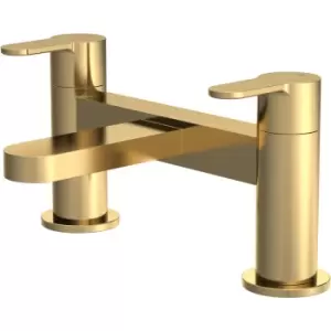 Image of Nuie Arvan Pillar Mounted Bath Filler Tap - Brushed Brass
