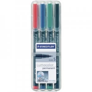 Image of Staedtler Lumocolor permanent S DRY SAFE 313 WP4 Permanent marker Red, Blue, Green, Black waterproof: Yes