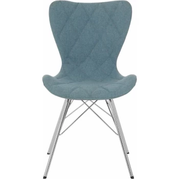 Image of Chairs For Dining Room Quilted Dining Chairs Fabric Dining Chairs Blue Kitchen Chairs Sleek Chrome Legs Eiffel Chair Dining Chair - Premier Housewares