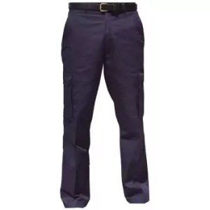 Image of Warrior Mens Cargo Workwear Trousers (48/R) (Harbour Navy)