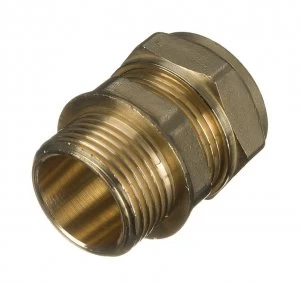 Image of Wickes Male Iron Straight Coupling - 22 x 25mm Pack of 2