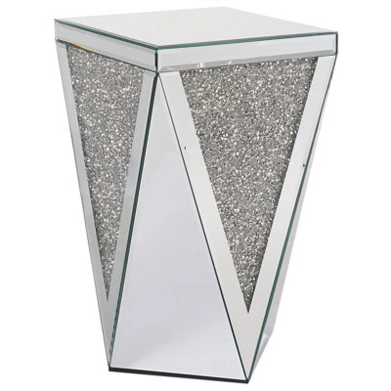 Image of Beliani Side Table Luxey Glass Mirrored Silver
