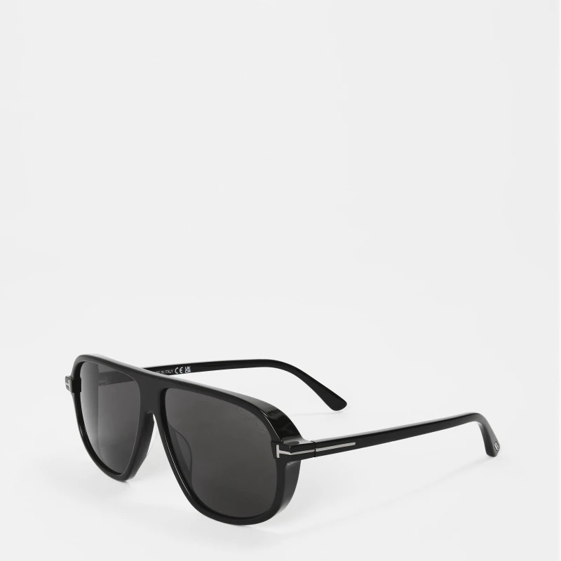Image of Tom Ford GUILLAUME Aviator Sunglasses Shiny Black male One Size