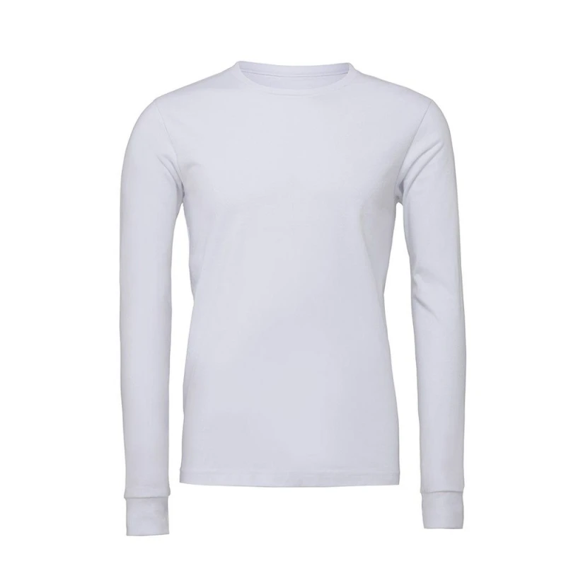 Image of Bella + Canvas Mens Jersey Long Sleeve T-Shirt in White Size: XS White Male XS