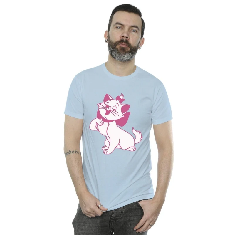 Image of Disney Men The Aristocats Marie T-Shirt in Baby Blue Size: Small Baby Blue S Male 5059934405912