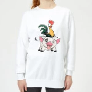 Image of Moana Hei Hei and Pua Womens Sweatshirt - White - XS
