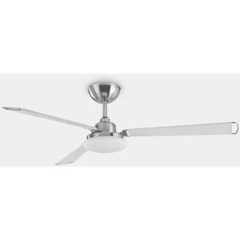 Image of Leds-c4 Lighting - LEDS C4 Calima 3 Blade 126cm Ceiling Fan with LED Light Satin Nickel, White
