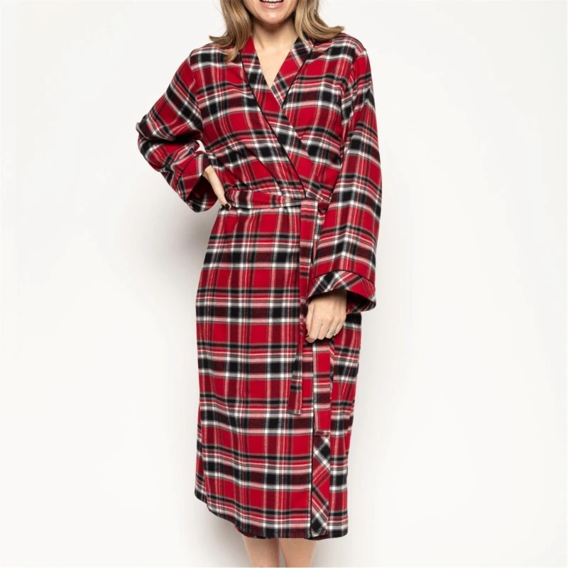 Image of Cyberjammies Clarissa Long Dressing Gown - Red Red 8