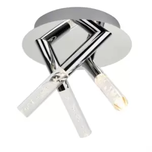 Image of Bubbles LED 3 Light Bathroom Ceiling Light Chrome Bubble Effect IP44