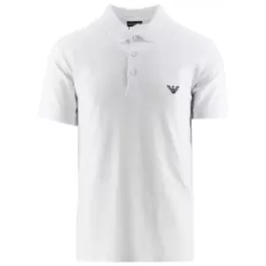Image of Emporio Armani Loungewear White Short Sleeve Polo Shirt