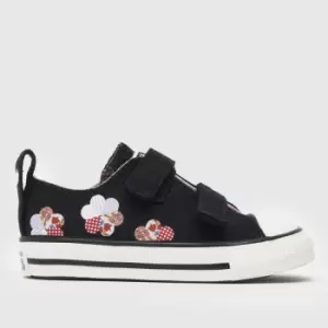 Image of Converse Black & White Crafted Patchwork 2v Lo Girls Toddler Trainers