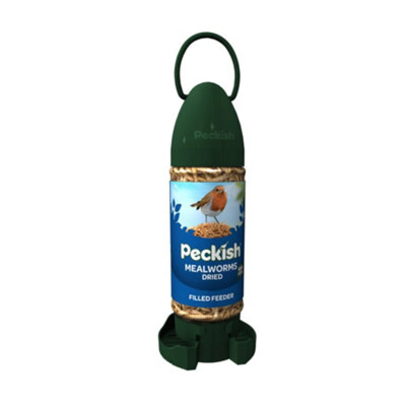 Image of Peckish Ready to Use Mealworm Filled Wild Bird Feeder Green