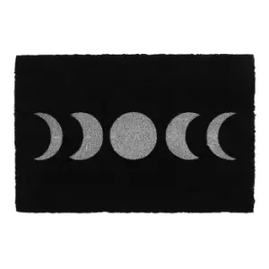 Image of Something Different Moon Phases Door Mat (40cm x 60cm x 2cm) (Black/White)