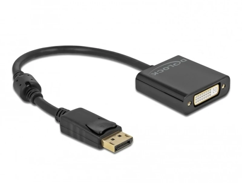 Image of DeLOCK Adapter DisplayPort 1.2 male to DVI female 4K Active black