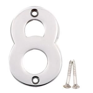 Image of Chrome Effect Brass House Number 8