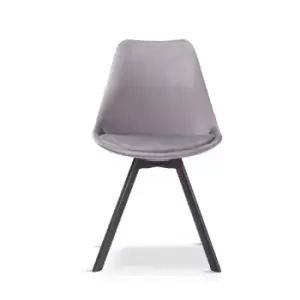 Image of Mmilo Light Grey Velvet Tulip Style Dining Chair