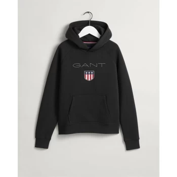 Image of Gant Shield Logo Hoodie - Black