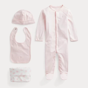 Image of Ralph Lauren Girls 4 Piece Gift Box Set - Delicate Pink - 3 Months