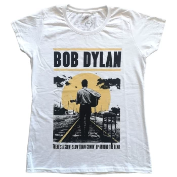 Image of Bob Dylan - Slow Train Womens Medium T-Shirt - White