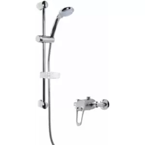 Image of Nuie - Round Manual Exposed Shower Valve with Slider Rail Kit - Chrome