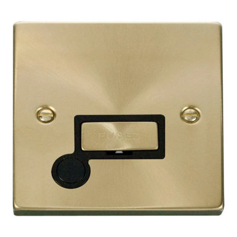 Image of SE Home Satin / Brushed Brass 13A Fused Ingot Connection Unit With Flex Gold