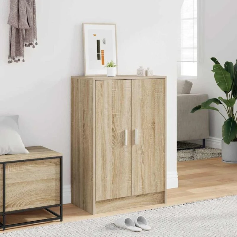 Image of VIDAXL Shoe Cabinet Sonoma Oak 60x35x92cm Engineered Wood Vidaxl 8720286646106